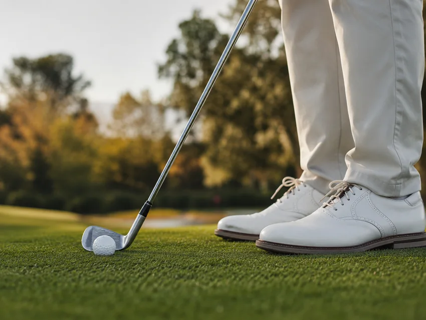 Set of golf clubs in a golf bag