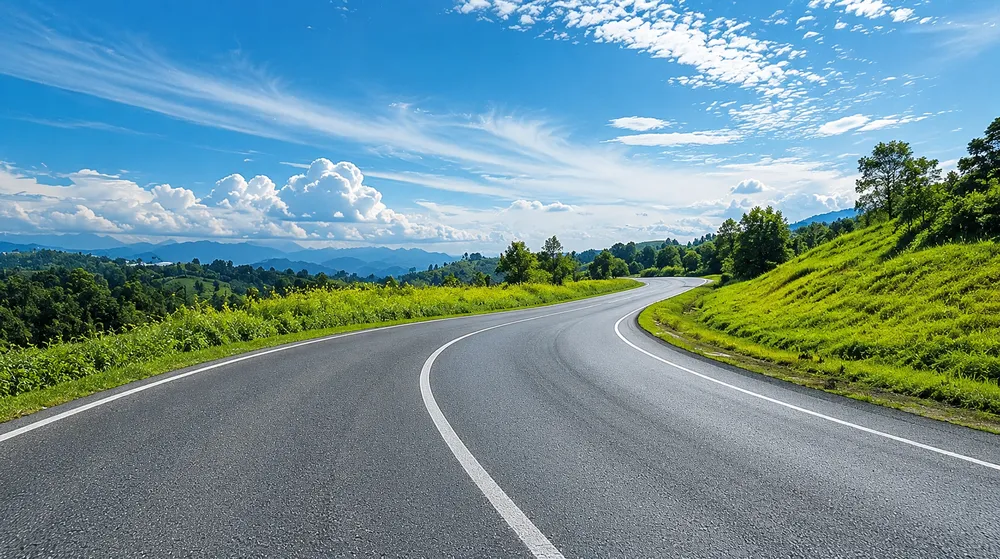 Scenic road through the SwingFit regional service area